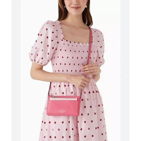 NWT Authentic Kate Spade Sadie Crossbody Bag Set Peach Nectarine Pink Purse - Picture 5 of 6